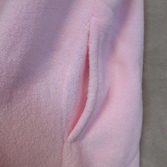 Jasmine Rose Size M Pink Plush Snap Bathrobe Fluffy Cozy Embroidered - Picture 3 of 8